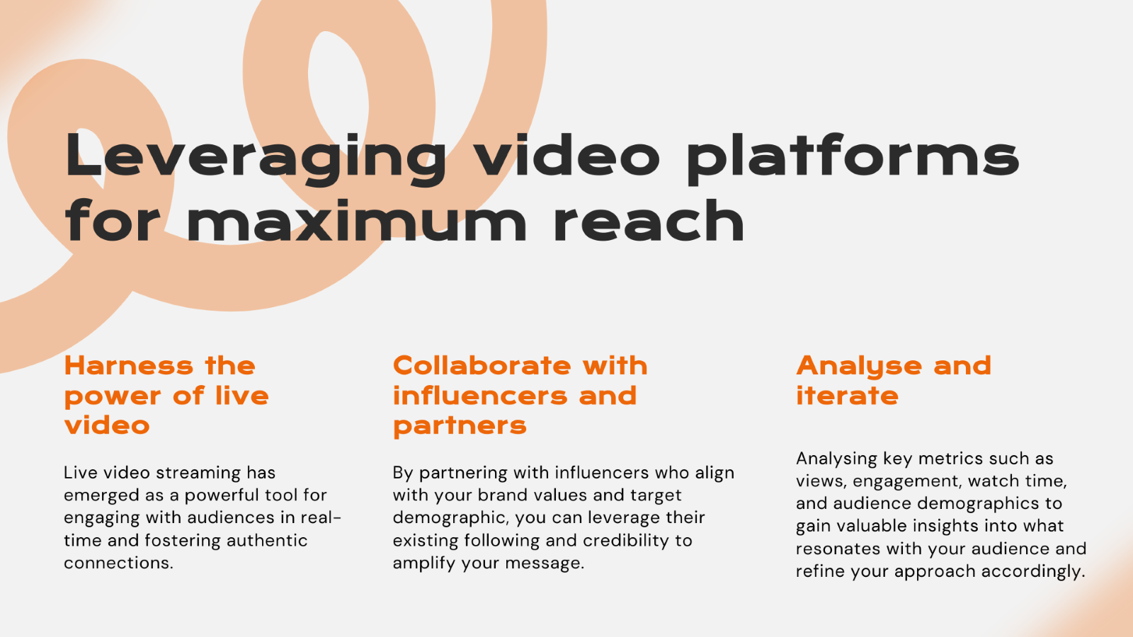 Leveraging video platforms for maximum reach